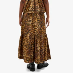 Ganni Printed Cotton Maxi Flounce Skirt -Deals Snazzy Mode Store 01 05 2024 JD F9148 027 7 1