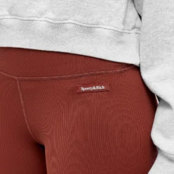 Sporty & Rich Serif Logo Rib Biker Cycling Shorts -Deals Snazzy Mode Store 01 06 2023 SI SH845MO 9 1