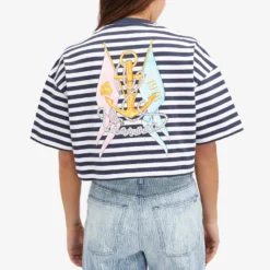 Versace Crop Stripe Logo T-Shirt -Deals Snazzy Mode Store 02 02 2024 SI 1014237 1A10133 6WC10 8 1