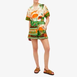 ALÉMAIS Bungalow Linen Short -Deals Snazzy Mode Store 03 04 2024 gh 3161p red m9