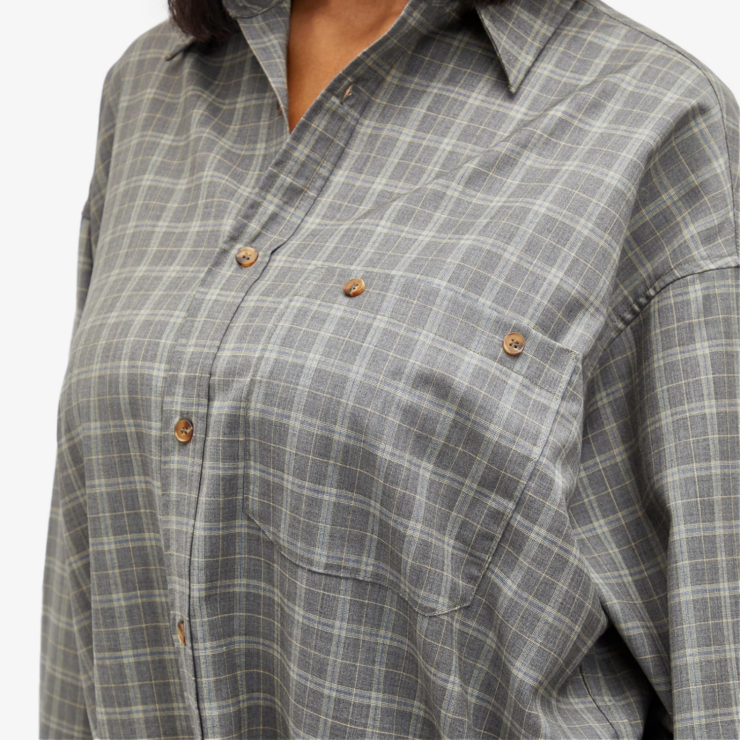 Deiji Studios Wool Check Shirt 5 Deiji Studios Wool Check Shirt - Image 5