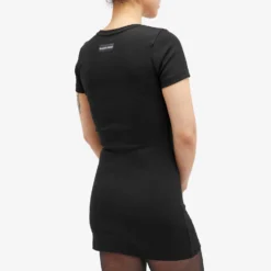 Marine Serre Organic Cotton Rib T-Shirt Dress -Deals Snazzy Mode Store 06 03 2024 LB WDR248 BK99 8 1