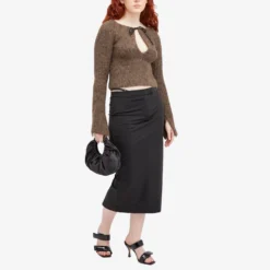 Alexander Wang Fitted Long Skirt With Logo Elastic G String -Deals Snazzy Mode Store 09 01 2024 JC 4CC4235277 001 m8 1