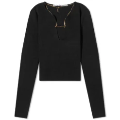 Alexander Wang V-Neck Logo Necklace Top