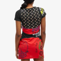 Marine Serre Regenerated Graphic Mini T-Shirt Dress -Deals Snazzy Mode Store 09 05 24 NS WDR230 RD10 8 1