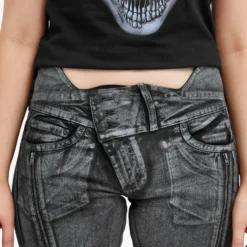 Ottolinger Big Waistband Drape Denim Jeans -Deals Snazzy Mode Store 11 01 24 TC 1704712 BLKPNT 9 1