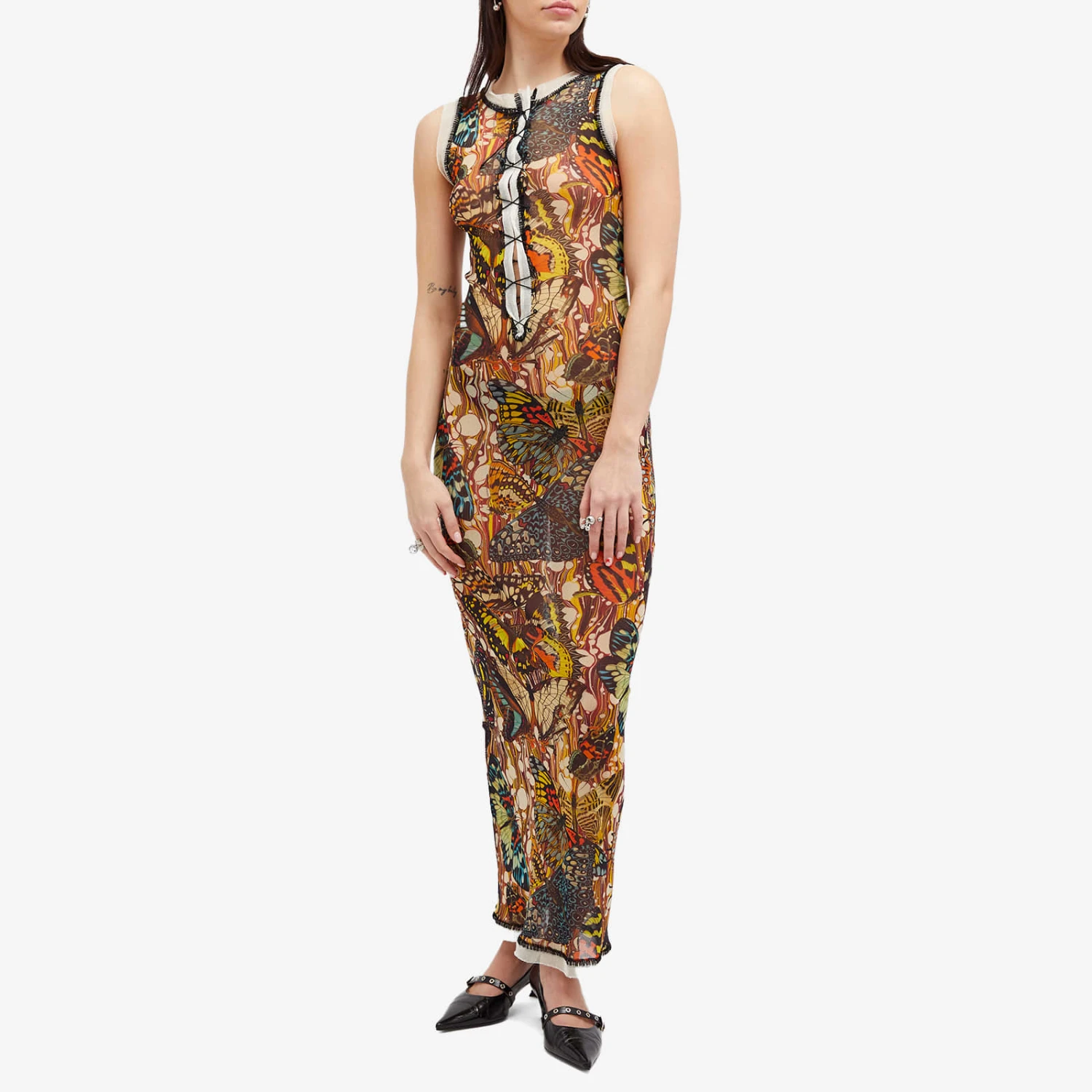 Jean Paul Gaultier Butterfly Mesh Maxi Dress 2 Jean Paul Gaultier Butterfly Mesh Maxi Dress - Image 2