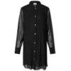 GANNI Pleated Georgette Shirt Dress