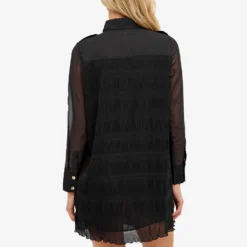 GANNI Pleated Georgette Shirt Dress -Deals Snazzy Mode Store 13 09 2023 BLR F8306 099 7 1