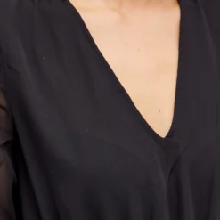 GANNI Pleated Georgette V-neck Maxi Dress -Deals Snazzy Mode Store 13 09 23 JF F8319 099 9 1