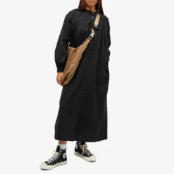 Snow Peak OG Cotton Poplin Midi Shirt Dress 8 Snow Peak OG Cotton Poplin Midi Shirt Dress -Deals Snazzy Mode Store 13 10 23 NS SH 23AW401 BK m8 1