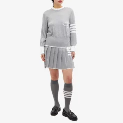 Thom Browne Hector Pleated 4 Bar Mini Skirt -Deals Snazzy Mode Store 14 02 2024 JC FKK120A Y1002 055 m8 1