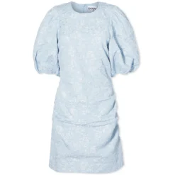 GANNI Puff Sleeve Mini Dress