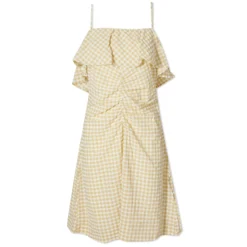 GANNI Seersucker Strap Mini Dress