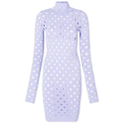 Maisie Wilen Perforated Turtleneck Dress