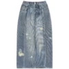 Acne Studios Printed Denim Midi Skirt