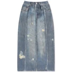 Acne Studios Printed Denim Midi Skirt