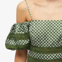 Shrimps Lace Panel Check Midi Dress -Deals Snazzy Mode Store 18 07 2023 JC FR DR CH CRM 30 SH 9 1