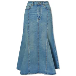 GANNI Tint Denim Peplum Skirt