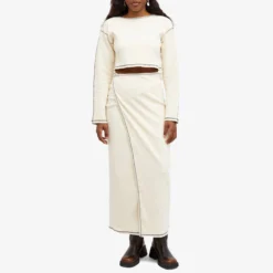 Baserange Garble Wrap Skirt -Deals Snazzy Mode Store 19 01 2024 JC SKGW RIB SP24 UDY m9 1