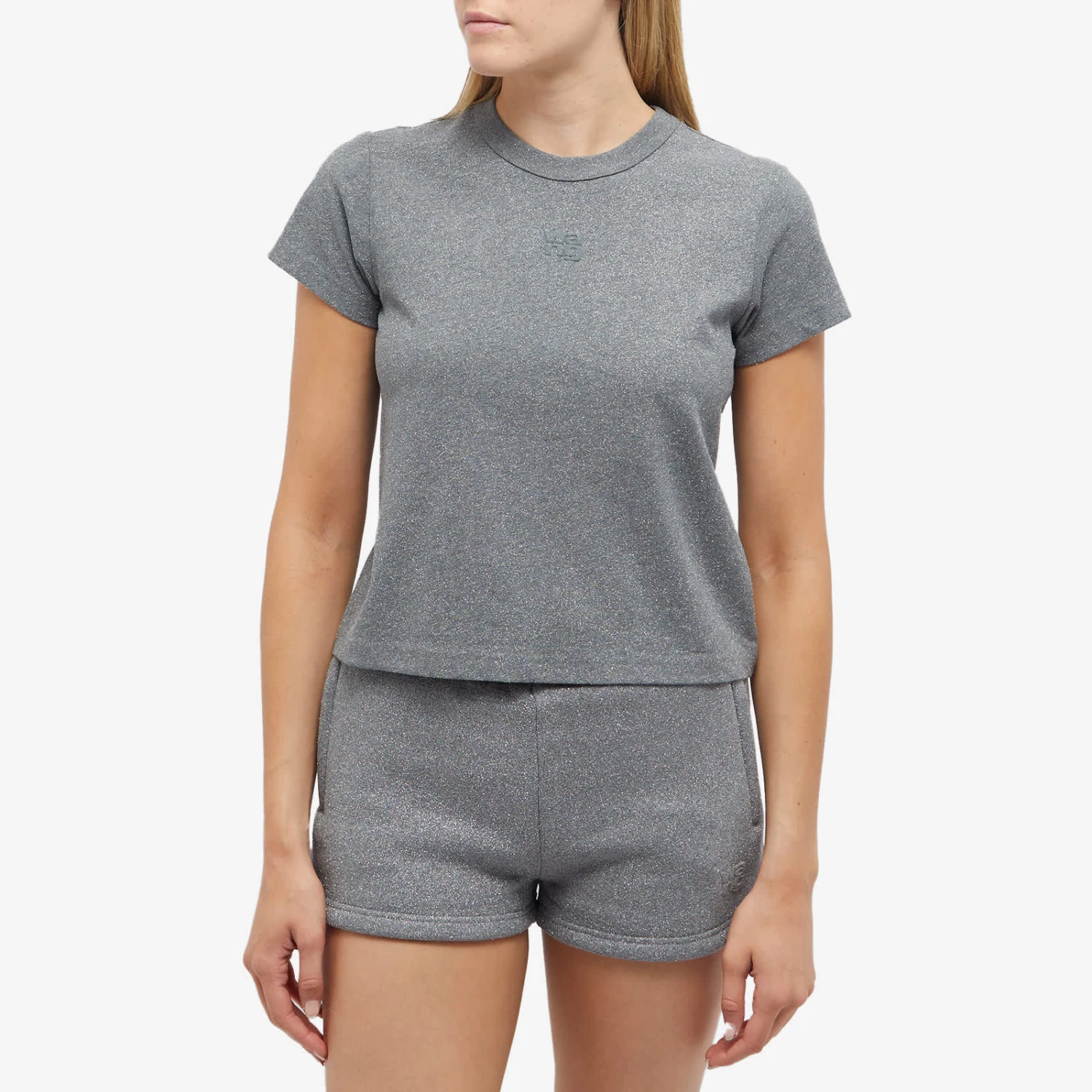 Alexander Wang Glitter Essential Shrunken T-Shirt 2 Alexander Wang Glitter Essential Shrunken T-Shirt - Image 2