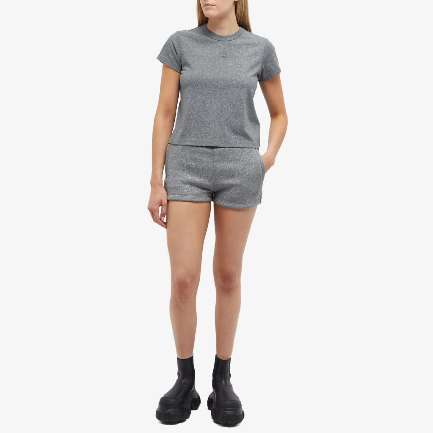Alexander Wang Glitter Essential Shrunken T-Shirt 4 Alexander Wang Glitter Essential Shrunken T-Shirt - Image 4