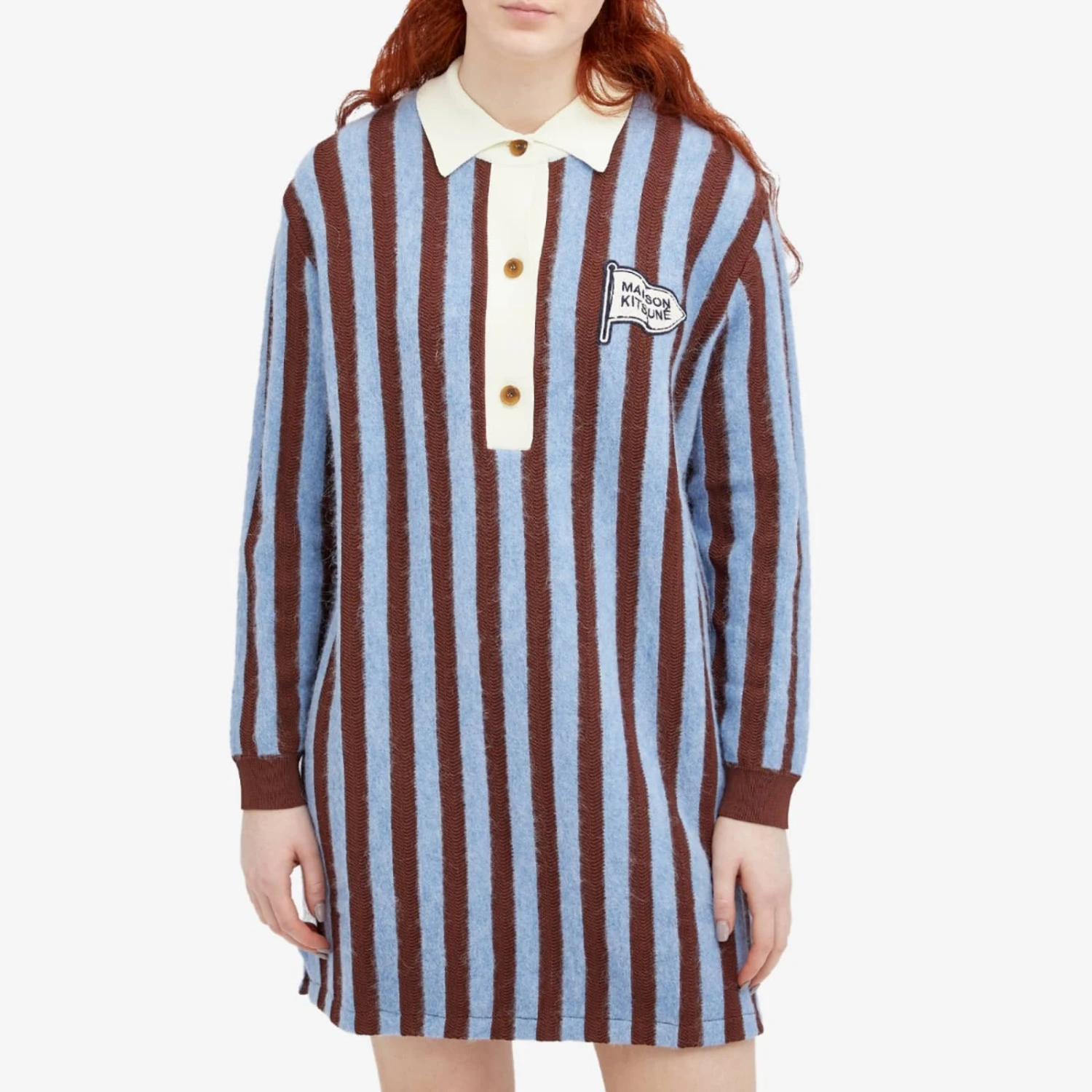 Maison Kitsune Striped Polo Dress 2 Maison Kitsune Striped Polo Dress - Image 2