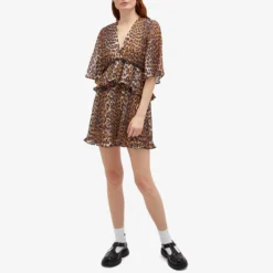 GANNI Georgette V-Neck Mini Dress -Deals Snazzy Mode Store 20 12 2023 BLR F8693 859 m9 1