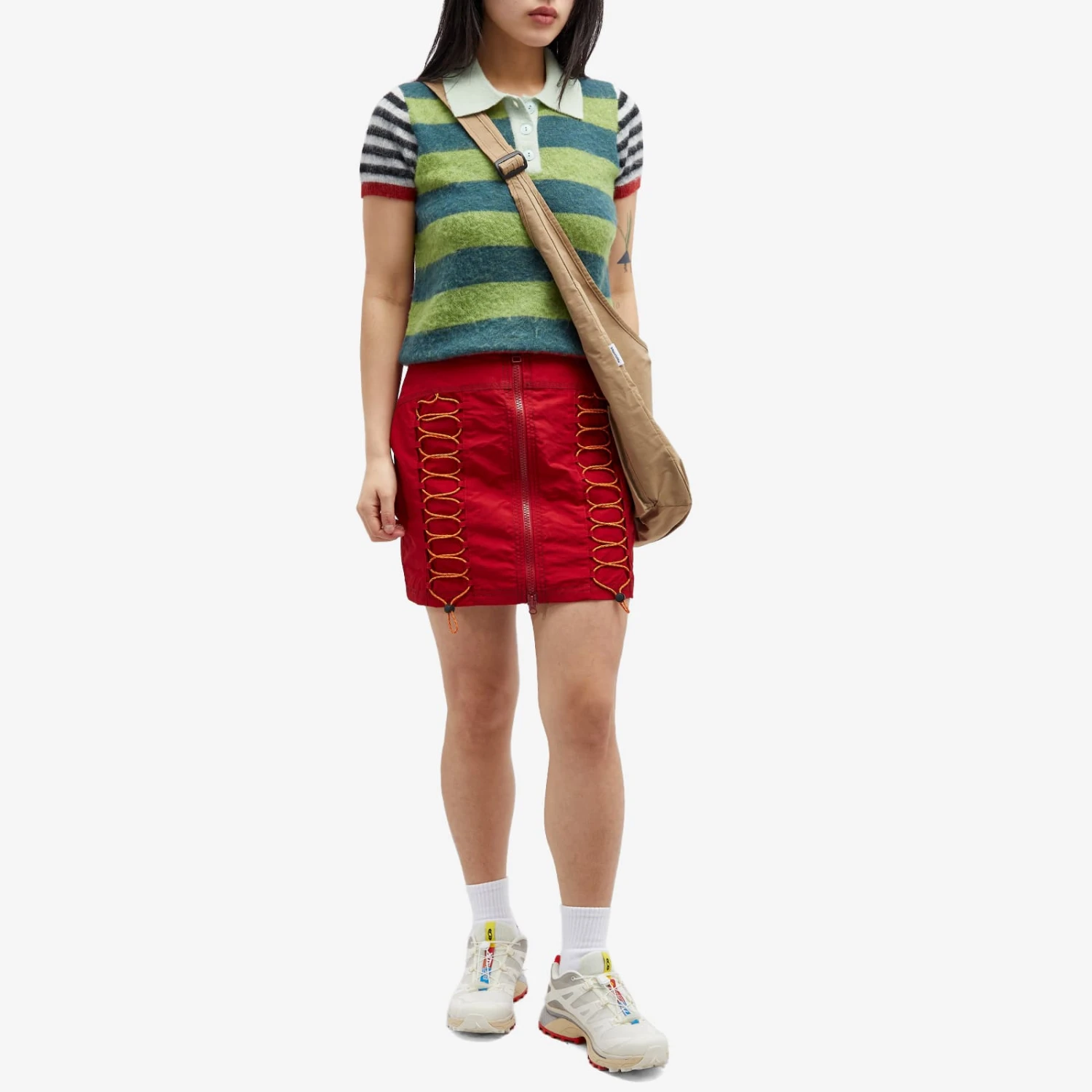 Brain Dead Triple Needle Bungee Zip Mini Skirt 4 Brain Dead Triple Needle Bungee Zip Mini Skirt - Image 4