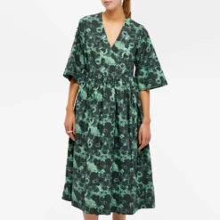 GANNI Printed Floral Midi Wrap Dress -Deals Snazzy Mode Store 21 12 2022 NS F7569 484 6 1