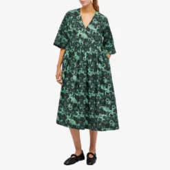 GANNI Printed Floral Midi Wrap Dress -Deals Snazzy Mode Store 21 12 2022 NS F7569 484 m8 1
