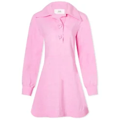 AMI Buttoned Collar Mini Dress