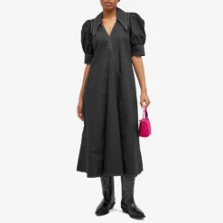 Ganni Cotton Poplin V-Neck Maxi Dress 8 Ganni Cotton Poplin V-Neck Maxi Dress -Deals Snazzy Mode Store 22 02 24 NS F7127 099 m9 1