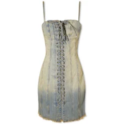 MISBHV Laced Up Denim Dress
