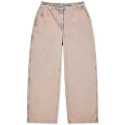 Palm Angels Overdye Logo Wide Leg Jeans