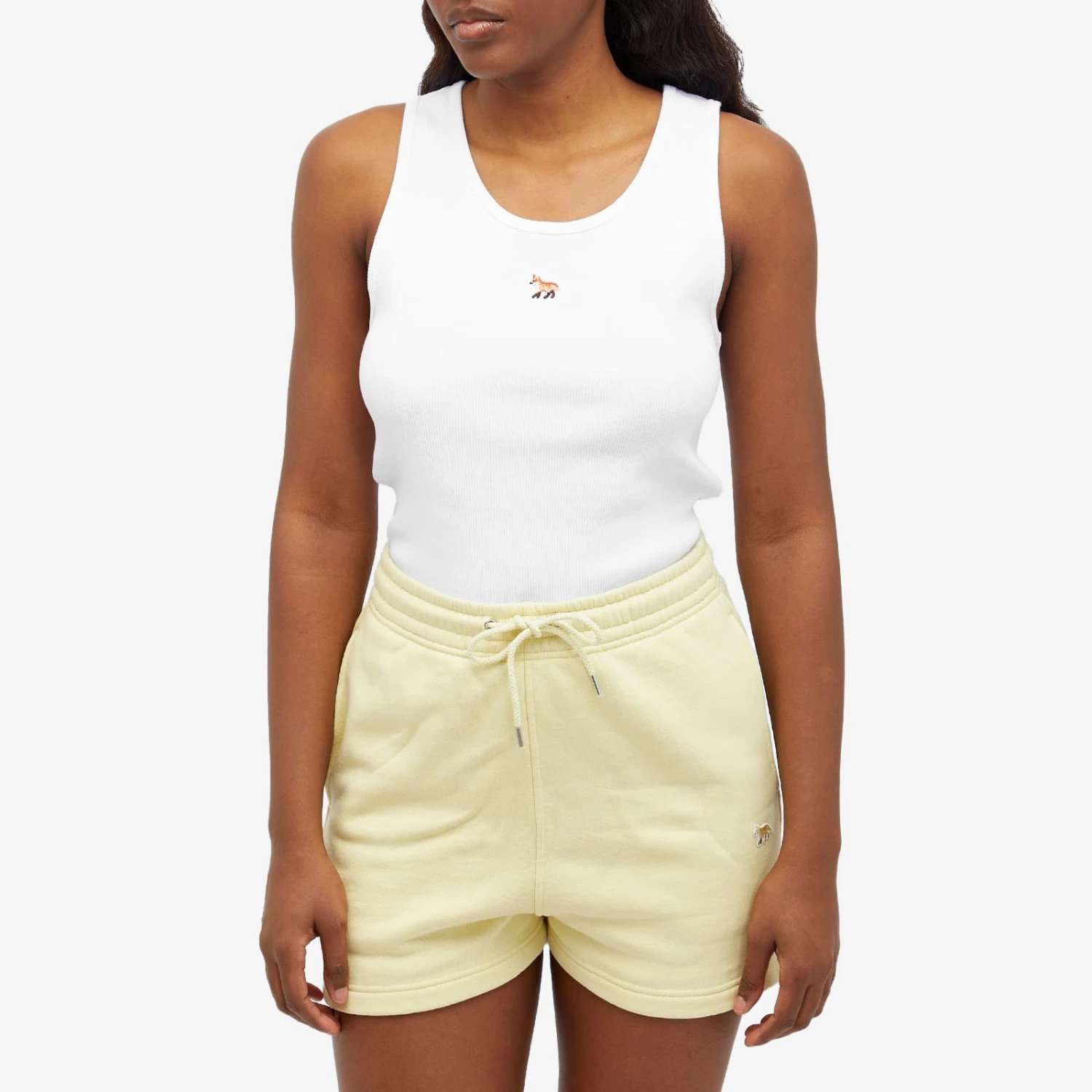 Maison Kitsune Baby Fox Ribbed Tank Vest 2 Maison Kitsune Baby Fox Ribbed Tank Vest - Image 2