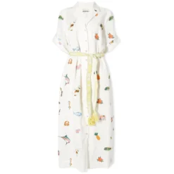 ALÉMAIS Blue Marlin Embroidered Dress