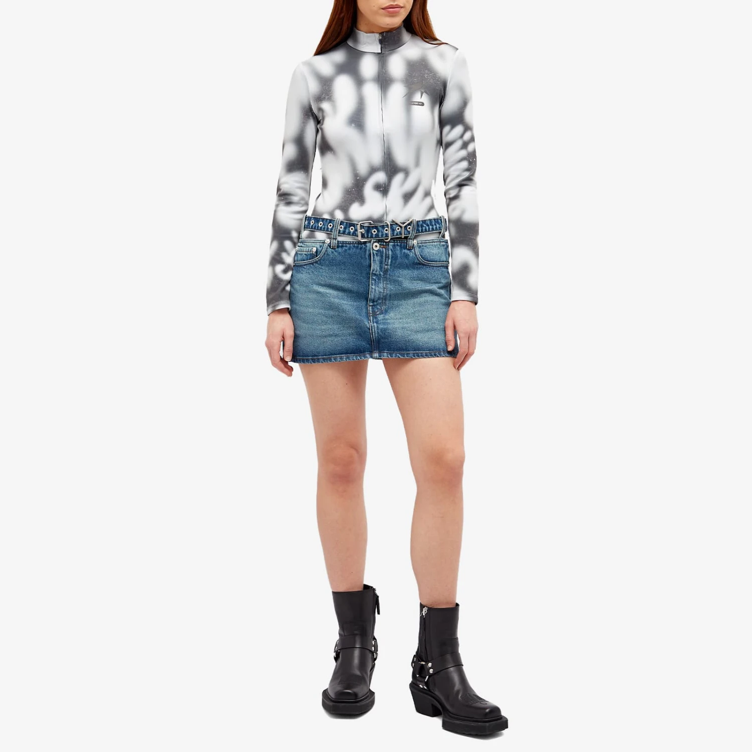 Y/Project Y-Project EVERGREEN Y BELT DENIM MINI SKIRT 4 Y/Project Y-Project EVERGREEN Y BELT DENIM MINI SKIRT - Image 4