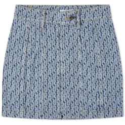 Paco Rabanne Monogram Denim Skirt