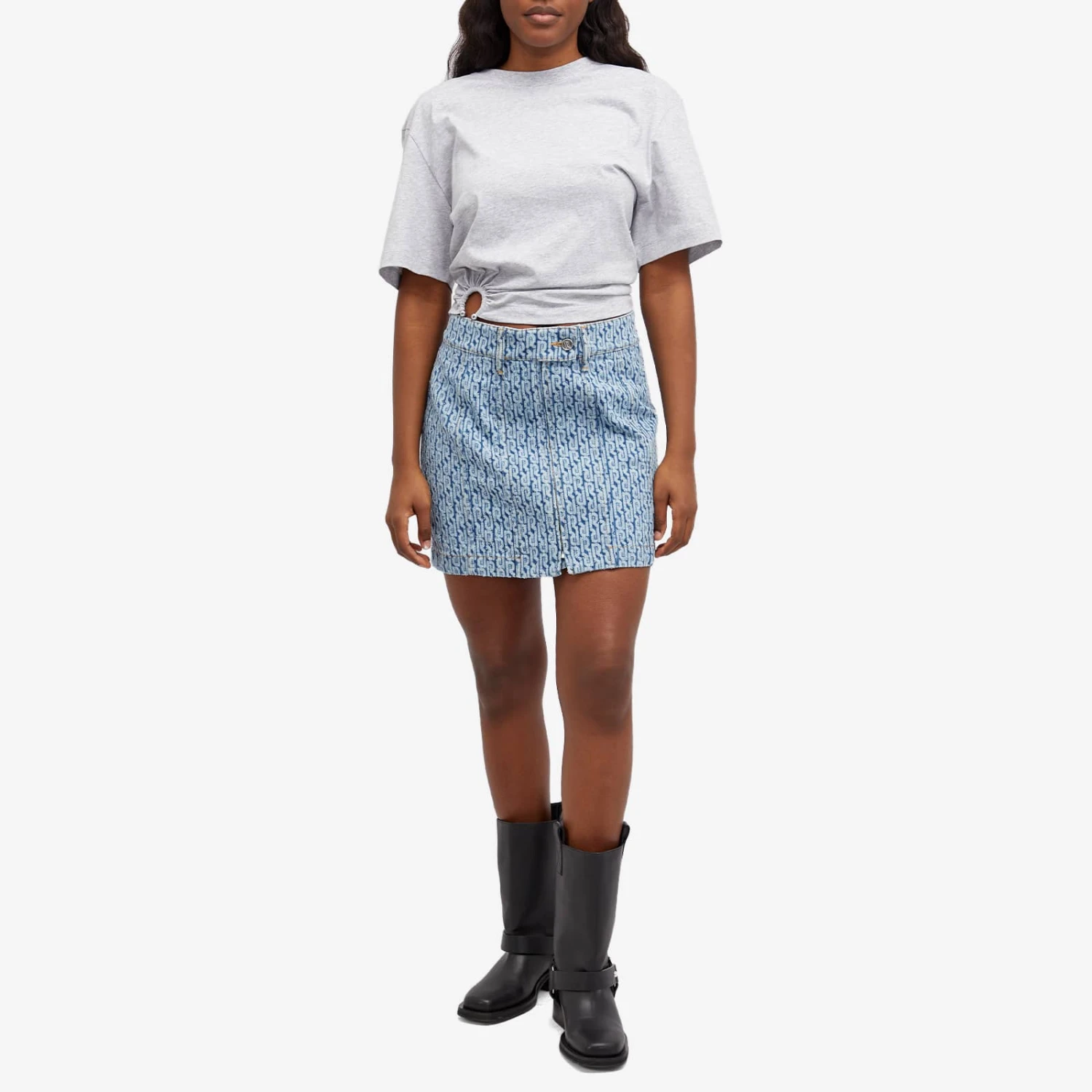 Paco Rabanne Monogram Denim Skirt 4 Paco Rabanne Monogram Denim Skirt - Image 4