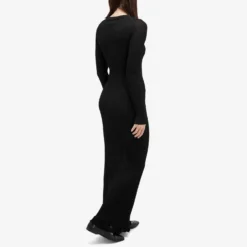AMI Paris Ribbed Long Sleeve Maxi Dress -Deals Snazzy Mode Store 26 04 2024 BLR FDR347 KN0045 001 7 1