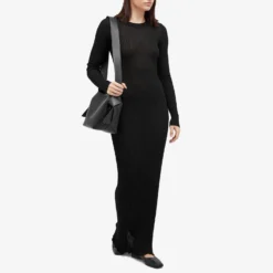 AMI Paris Ribbed Long Sleeve Maxi Dress -Deals Snazzy Mode Store 26 04 2024 BLR FDR347 KN0045 001 m8 1