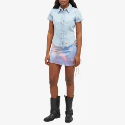 Fiorucci Flower Blur Ruched Mini Skirt -Deals Snazzy Mode Store 29 01 2024 JD W20KFLS1CRD m8 1