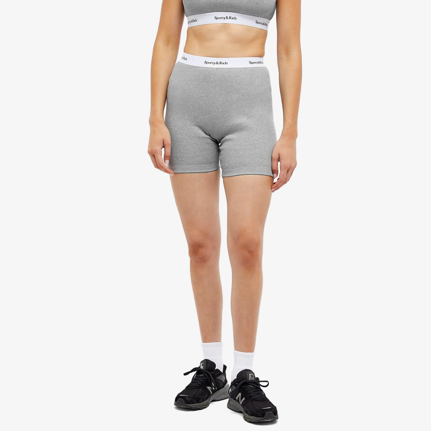 Sporty & Rich Serif Logo Ribbed Cycling Shorts 2 Sporty & Rich Serif Logo Ribbed Cycling Shorts - Image 2