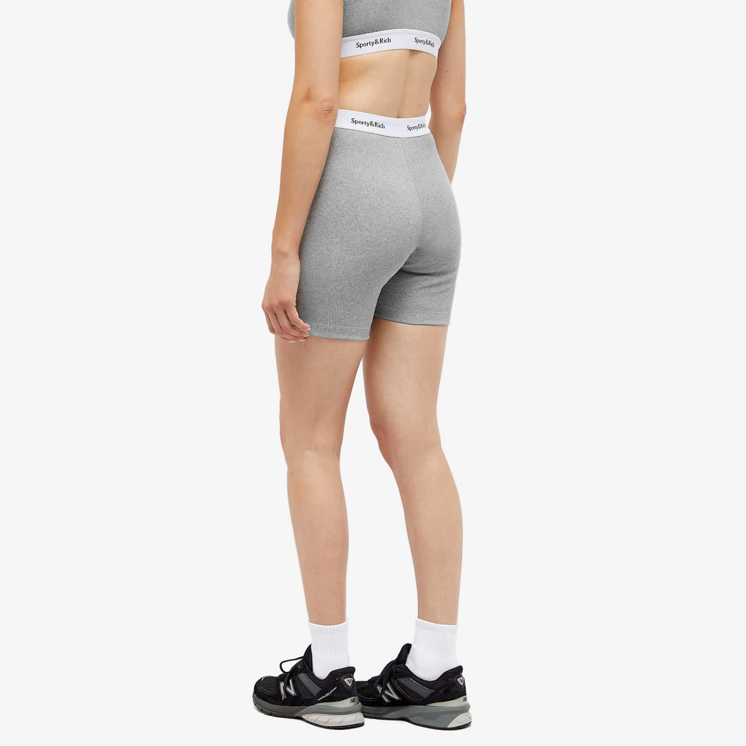 Sporty & Rich Serif Logo Ribbed Cycling Shorts 3 Sporty & Rich Serif Logo Ribbed Cycling Shorts - Image 3