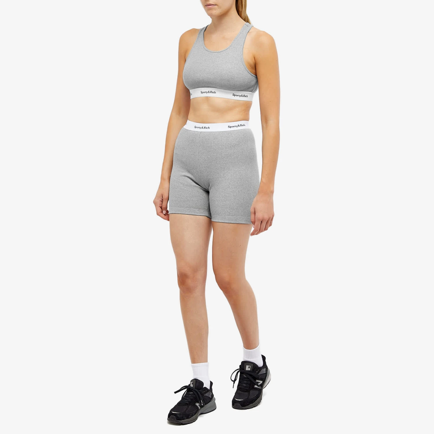 Sporty & Rich Serif Logo Ribbed Cycling Shorts 4 Sporty & Rich Serif Logo Ribbed Cycling Shorts - Image 4