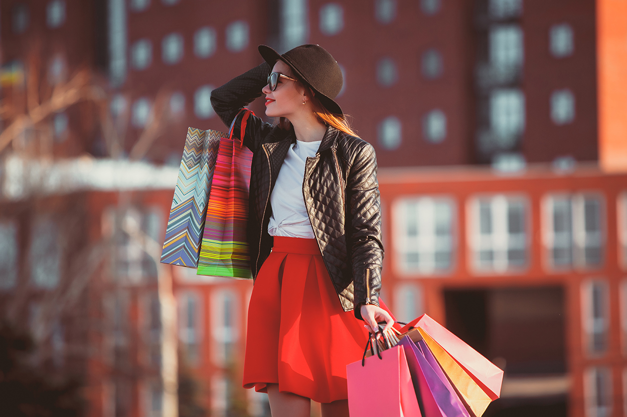 Deals Snazzy Mode Store -Deals Snazzy Mode Store girl walking with shopping bags city streets sunny day